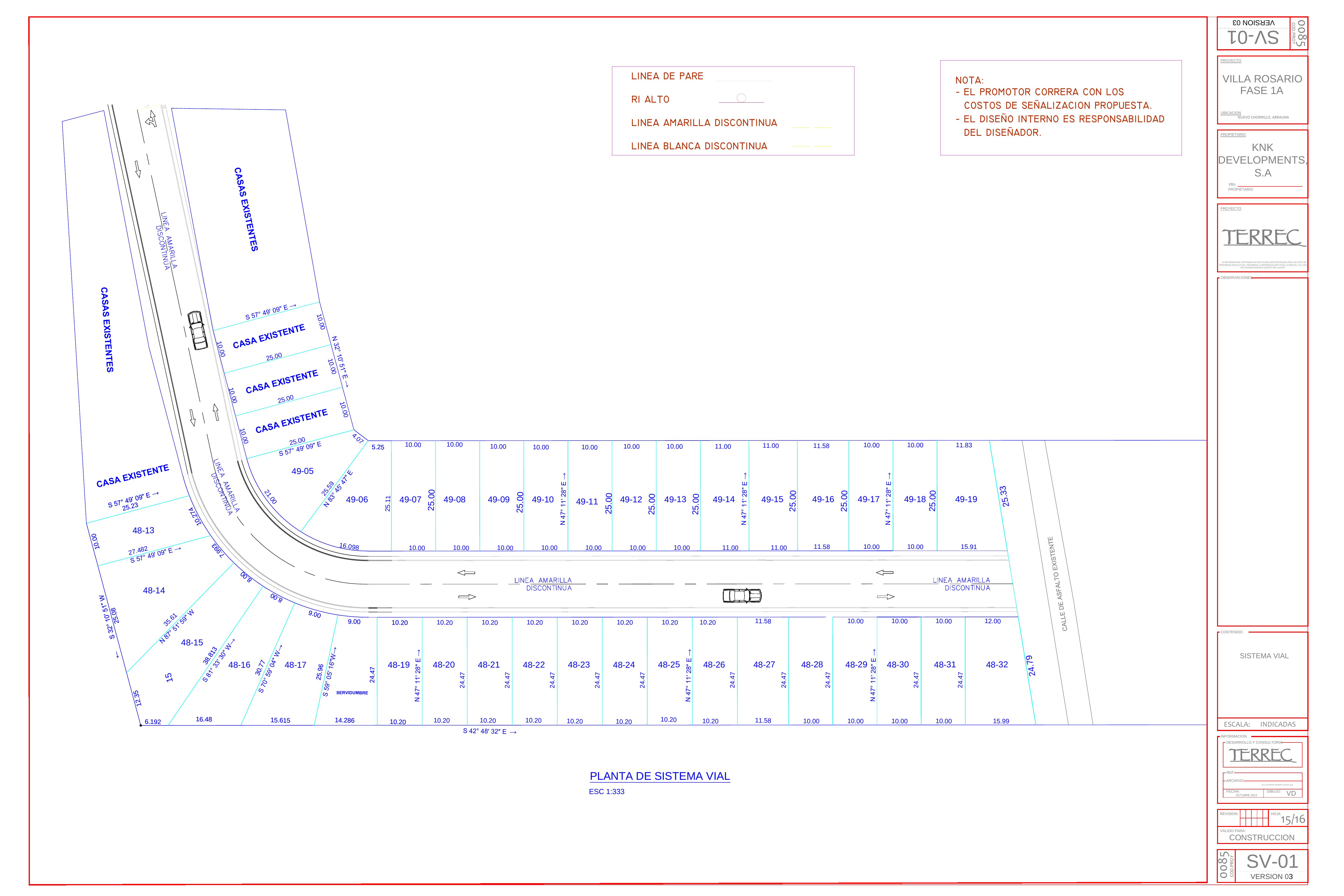 Road servicing plan